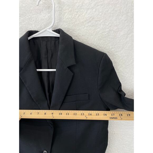 Helmut Lang Blazer‎ Women’s Black Silk Tailored Coat Jacket Minimalist Size 2 - Picture 3 of 10